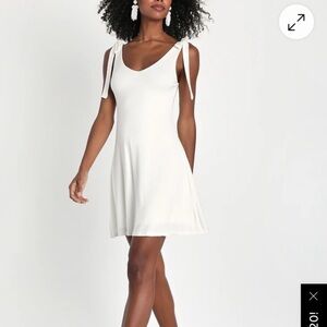 Lulus Elegant White Sleeveless Dress size M